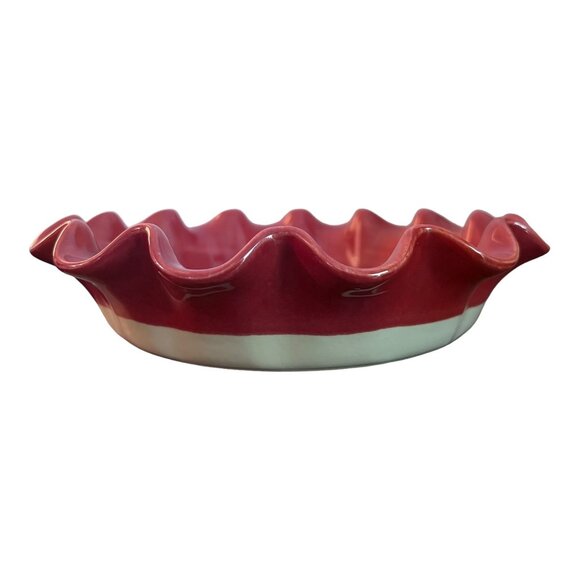 Emile Henry Ruffled Pie Dish Red Made France 10.5 X10.5 X 2.5 Williams Sonoma - Picture 5 of 7